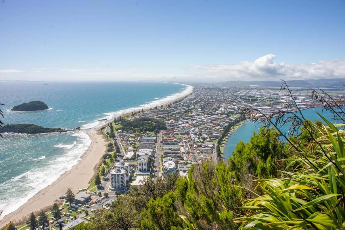 Picture of Mount Manganui beach and town, New Zealand